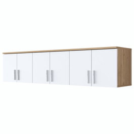 Hanah Home EA114 - 2720 Estantería de Pared Nogal y Blanco 180 cm